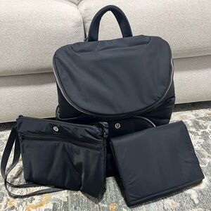 Lululemon Black Diaper Bag - Like New!